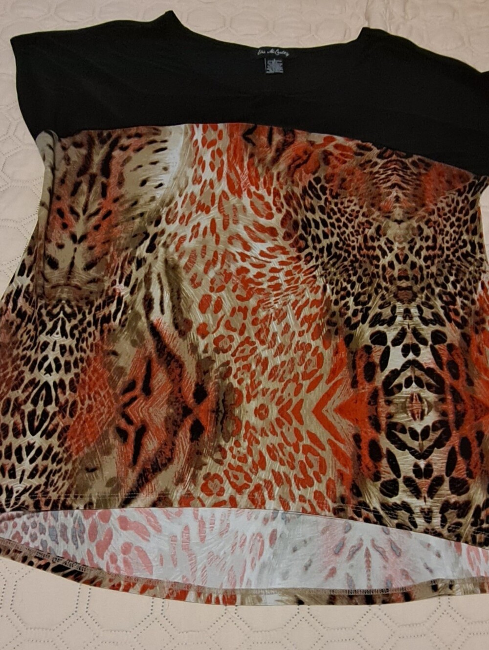 Elie McCarthy Animal Print Polyester Top Sz L
